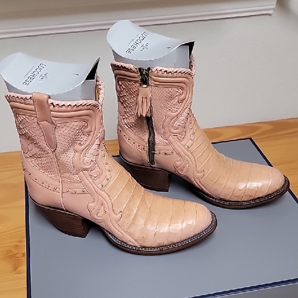 Lucchese Shoes - New In Box Lucchese Magnolia Blush Pink Ankle Boots. 9.5